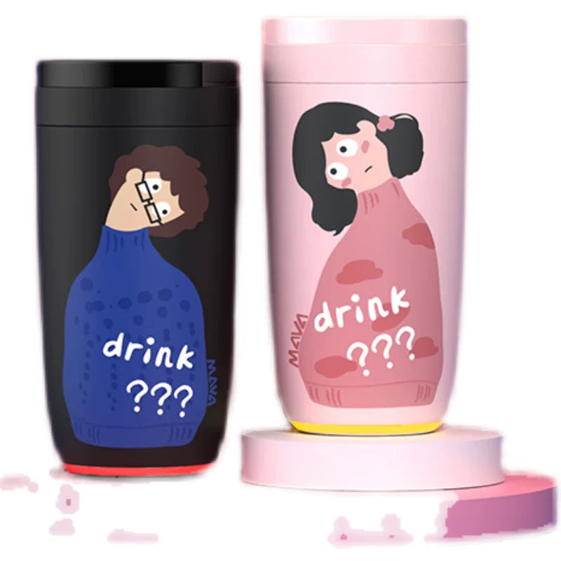 Little Water Monster Smart Water Cup 55 Degree Cooling Cup Display Temperature Black Technology Portable Summer Male and Female Student Office