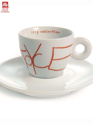 أكواب Espresso من illy collection بتصاميم فنية ملونة.
