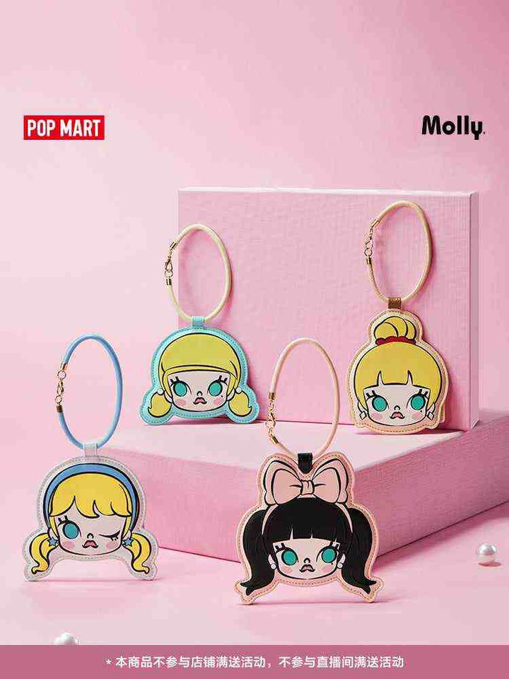 POPMART حامل بطاقات Molly بتصاميم شخصيات مجسمات كرتونية لطيفة وأنيقة.