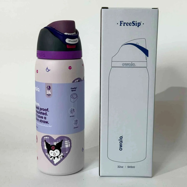 Owala Thermos Cup Kitty Limited Edition stainless steel insulated water bottle with dual sip spout and leak-proof design