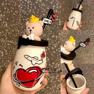 Starbucks Cup  Bear Glass Straw.
