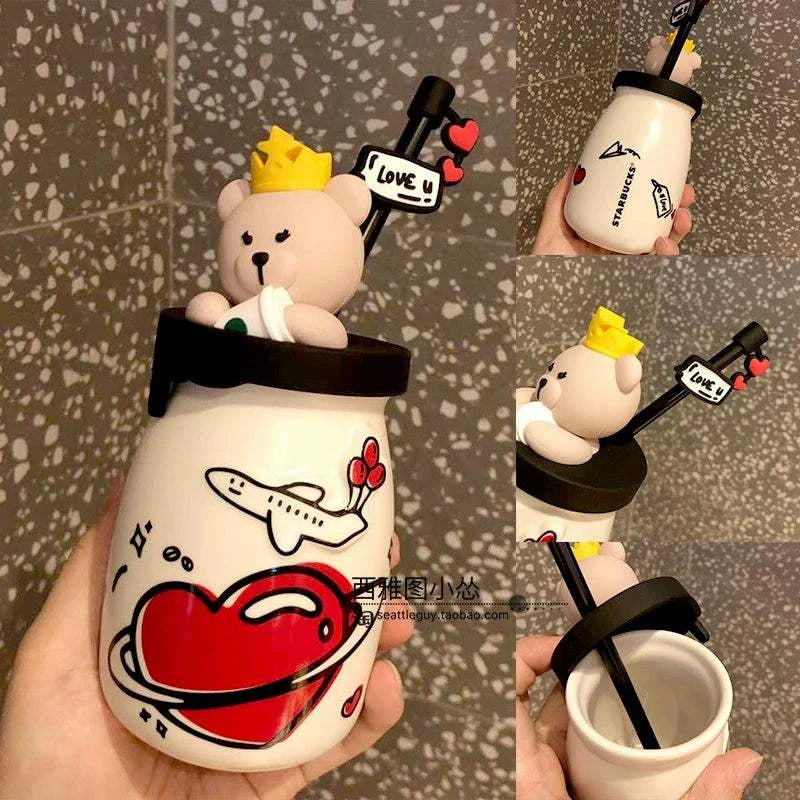 Starbucks Cup  Bear Glass Straw.