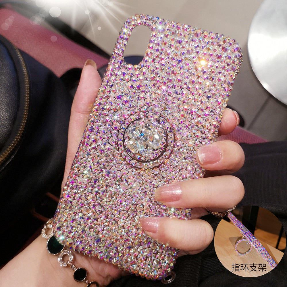 For iPhone 17 Pro Max, Apple 16 Phone Case, Air Luxury Rhinestone, 14 Ring Holder, Protective Case, 13 All-Inclusive, 15 Plus Drop-Resistant, 12 Women