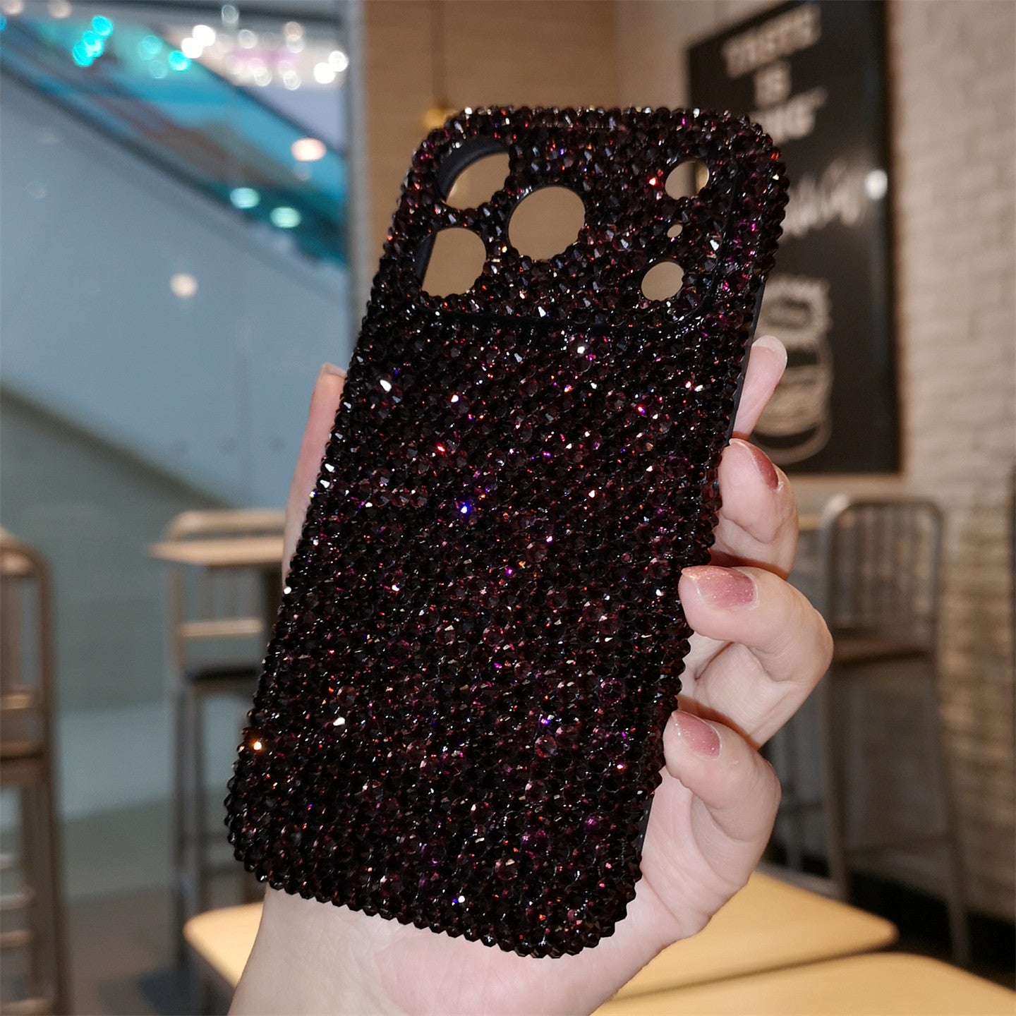 For iPhone 17 Pro Max, Apple 16 Phone Case, Air Luxury Rhinestone, 14 Ring Holder, Protective Case, 13 All-Inclusive, 15 Plus Drop-Resistant, 12 Women
