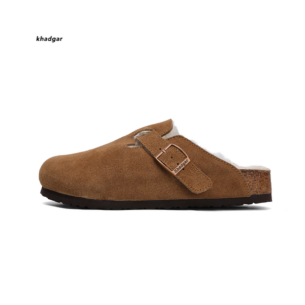 Khadgar Cork Slippers Wool Warm Casual Shoes