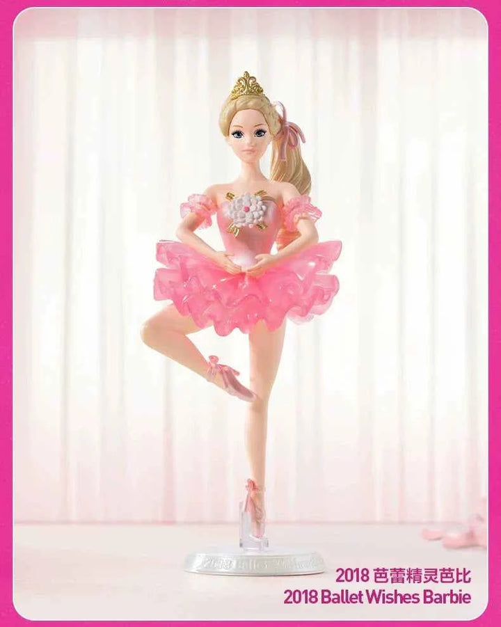 Barbie Fashion Series 2018 Ballet Wishes collectible figure in pink ballet outfit.