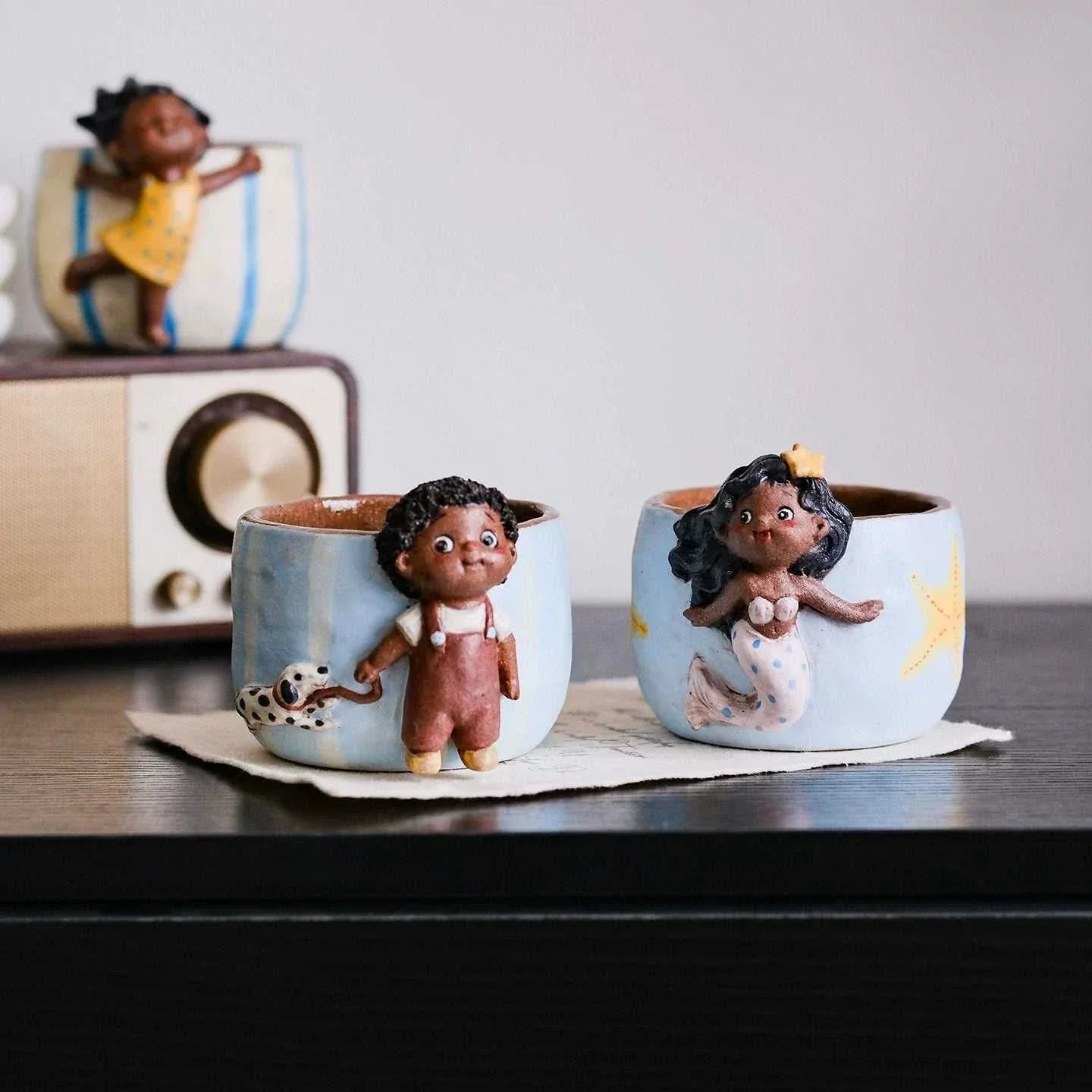 Yifang black coffee cup cute صناعة يدوية.