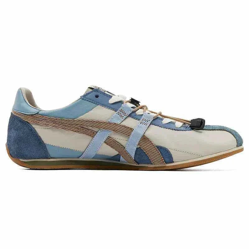 حذاء Sneakers PandaPrank مريح باللون الأزرق والبيج.