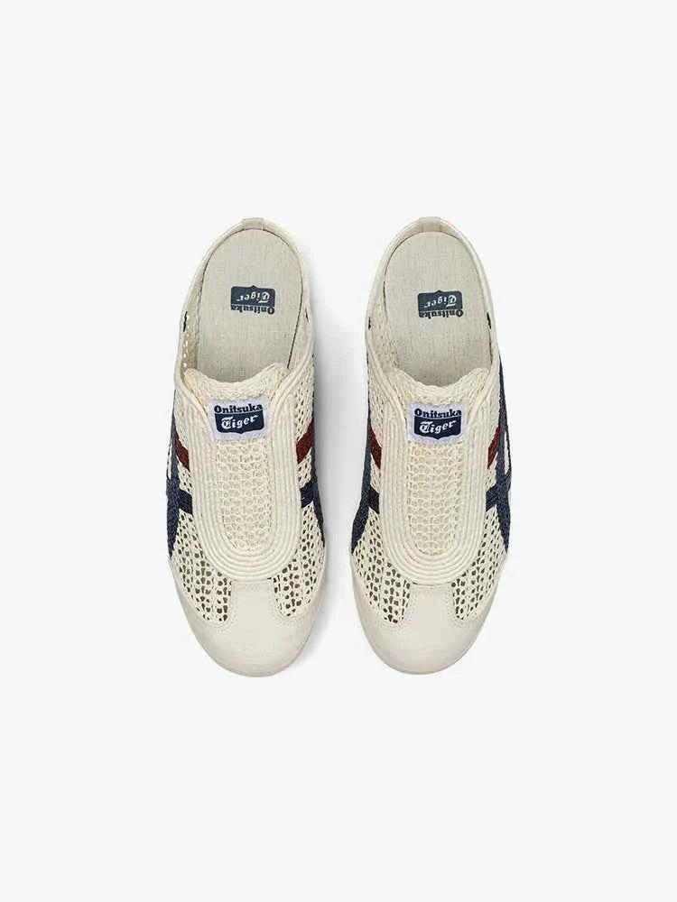 Onitsuka Tiger MEXICO 66 SABOTحذاء أسكس ميكسيكو 66 سابوت - سكري بتفاصيل كحلي وأحمر.