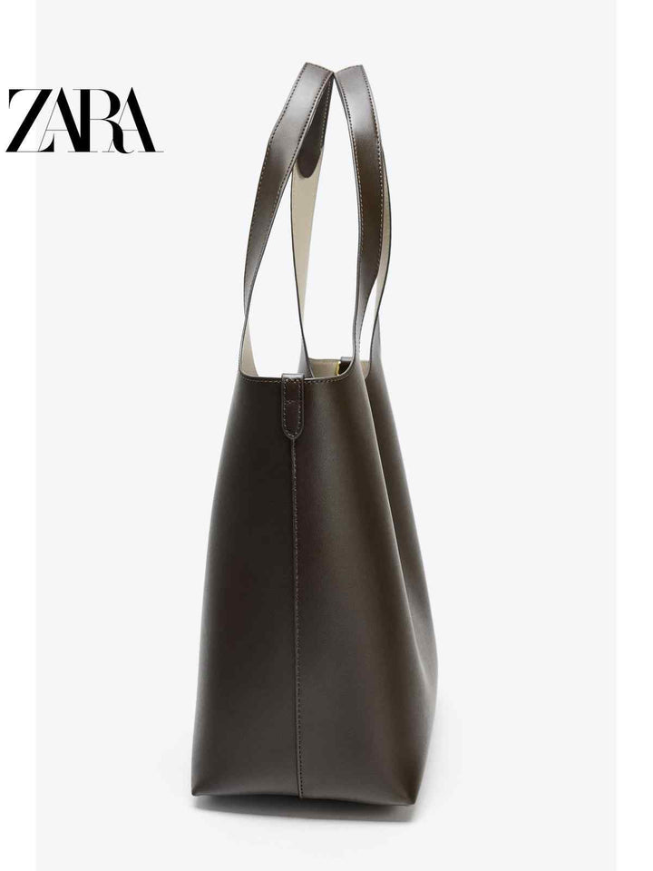 ZARA2025 Autumn New Women's Bag Large Capacity Shoulder Shopping Tote Bag 6039610 721