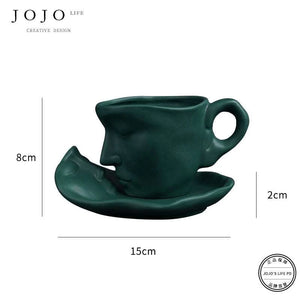 طقم كوب سيراميك Creative Design بتصميم وجه فني مميز.