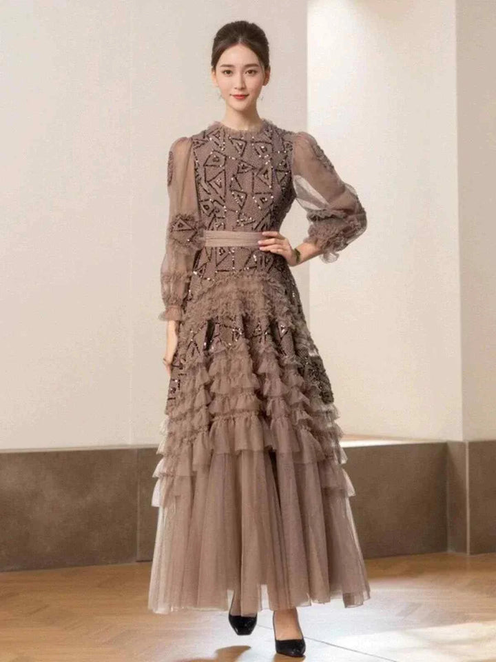 Elegant luxury Venice dress with classic, graceful design and intricate details, perfect for formal and casual occasions.