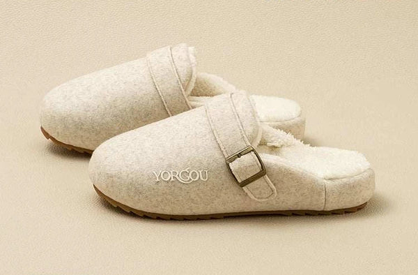 2025 New Fashion Cotton Slippers Women's Autumn and Winter Fleece Warm Indoor Home Home Thick Sole Anti-Slip Office Men