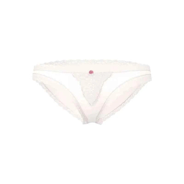 سروال داخلي نسائي منخفض الخصر من Victoria's Secret laceمزين بالدانتيل الابيض ومريح للصيف
