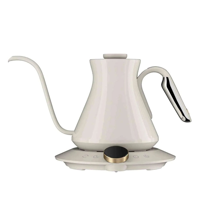 Electric Cocinare kettle with adjustable temperature, ergonomic X-Balance handle, stainless steel interior, and S-shaped spout in limited Art de Paris edition