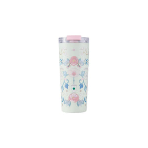 Starbucks cup 2025 spring flower fresh and romantic high-value ceramic mug stainless steel straw tumbler.