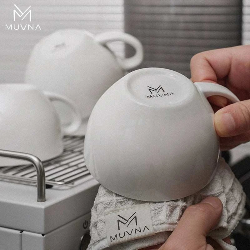 MUVNA Ceramic Latte Cup and Saucer Set.