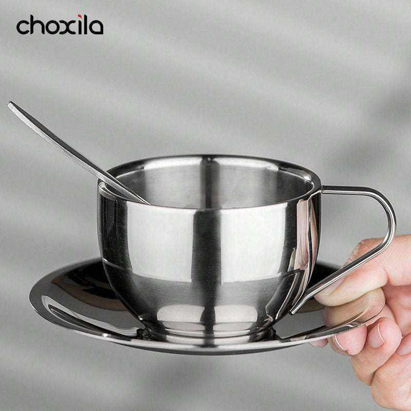 Choxila stainless steel coffee mug.