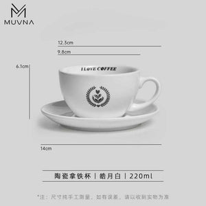 MUVNA Ceramic Latte Cup and Saucer Set.