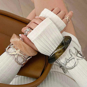 طقم Jewelry نسائي بتصميم Starfish و Flower عصري.