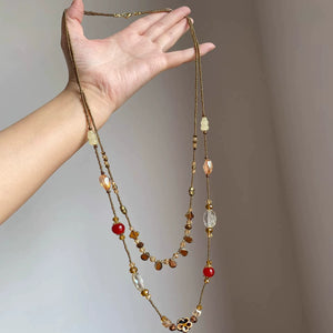 قلادة متعددة الطبقات بتصميم خرز ملون ونمط Boho.