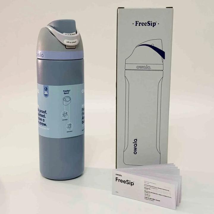 Owala FreeSip water bottle with leak-proof design and dual drinking spout in cute edition, keeping drinks cold up to 24 hours