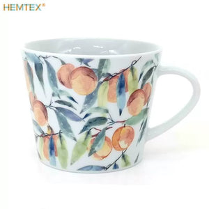 مج HEMTEX سيراميك بنقشة الخوخ الملونة.