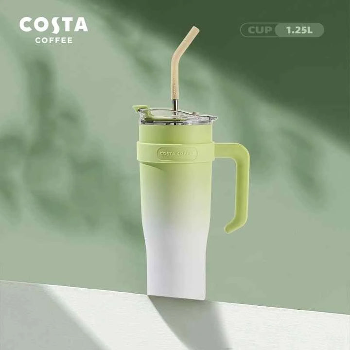 كوب حراري بألوان مبهجة من Costa Coffee&gt;الصور تعرض مجموعة أكواب حرارية من علامة “Costa Coffee” بتصاميم مبهجة وألوان مشرقة مثل الأزرق، الوردي، الأخضر، والأصفر. تأتي الأكواب مع مقبض مريح وغطاء مع شفاطة ماكواب كوستاCostaرفعةكوب حراري بألوان مبهجة من Costa Coffee