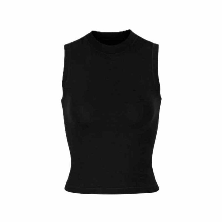 SKIMS black sleeveless mock neck tank top with soft stretchy fabric for comfortable fit and versatile style