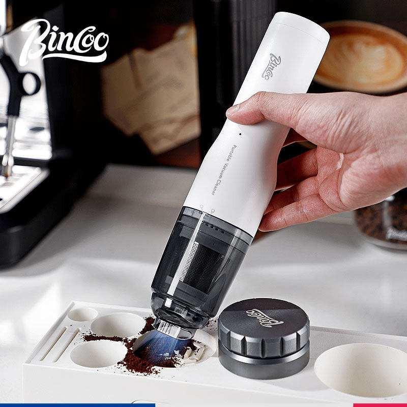 مكنسة قهوة محمولة Binco مع وظيفة الشفط والنفخ - أبيض.