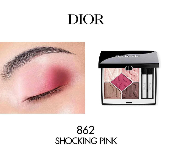 Dior Miss Dior limited edition Fall 2025 eyeshadow palette in Shocking Pink with applied pink eye makeup