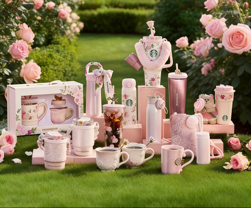مجموعة Starbucks Rose Garden: أكواب وزمزميات بتصميم الورود الوردية
