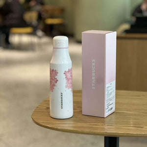 Starbucks Cup 2025 Cherry Blossom Spring Bloom Pink Girl's Heart Cold Glass Stainless Steel Straw Insulated Water Cup.