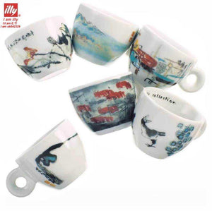 طقم أكواب Espresso من illy collection برسومات فنية.