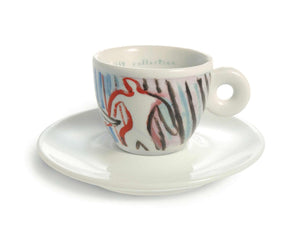 طقم أكواب Espresso من illy Collection بتصميم فني ملون.