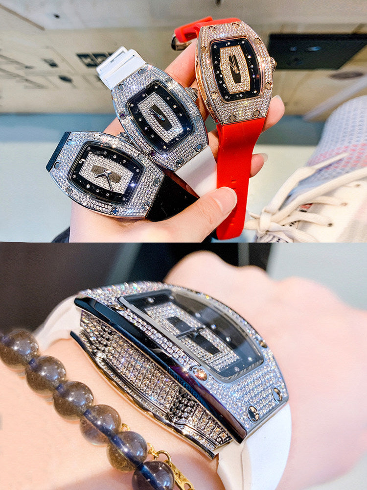 Light luxury niche watches, women's women's diamond-encrusted luxury large dial, new summer 2026 genuine high-end sense.
