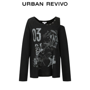 بلوزات نسائية Urban Revivo بكم طويل من الأمام بزاوية جانبية