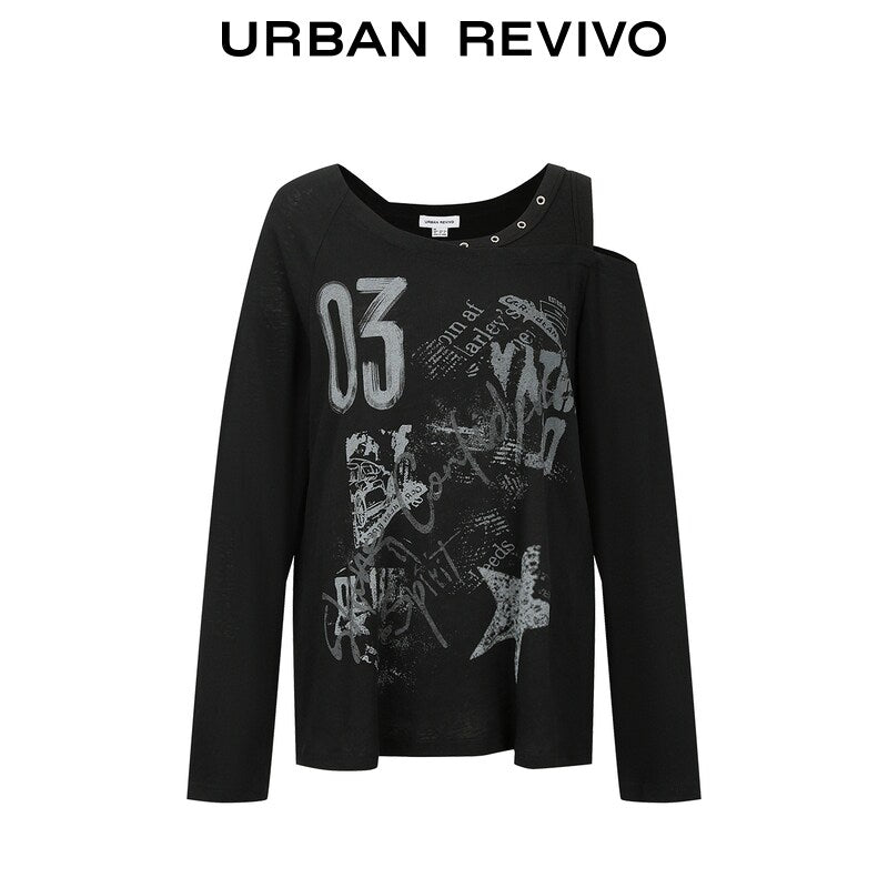 بلوزات نسائية Urban Revivo بكم طويل من الأمام بزاوية جانبية