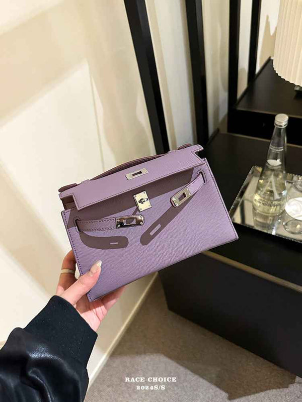 Racechoice Crossbody Bag Premium Purple Bag Women's Wide Strap Generation Kelly Bag One Shoulder Armpit Bag