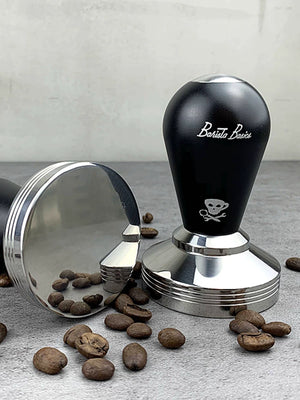 EP espressopart Devil Skull Professional Espresso Powder Hammer Press Filled 58.35 Stainless Steel