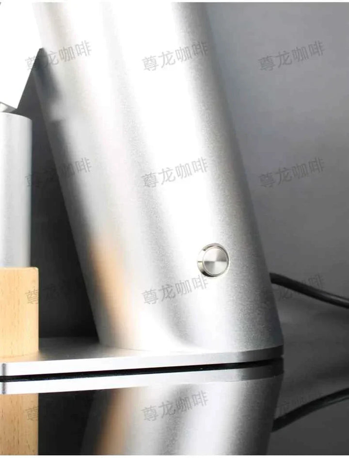 modern electric coffee grinder DF64 V in white and gray with CNC metal body and variable RPM control