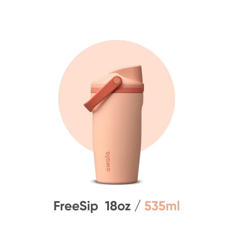 كوب ماء معزول من اوالا باللون الخوخي سعة 18oz