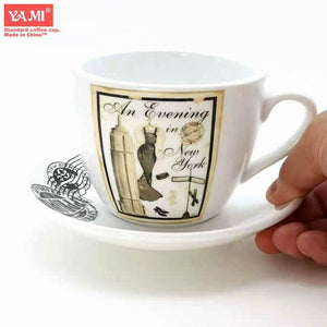 طقم أكواب YAMI قهوة سيراميك بتصاميم مدن عالمية ومميزة.