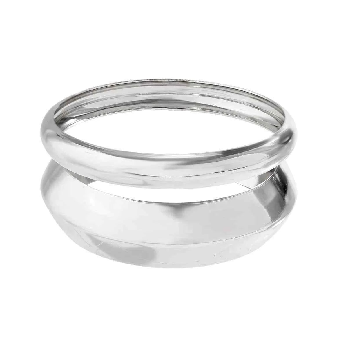 Metallic glossy curved bracelet | مجموعة سوار معدني لامع منحني موضة 2025.