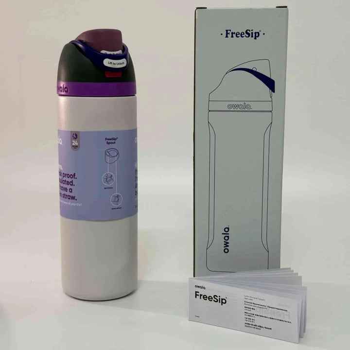 Owala FreeSip stainless steel water bottle with dual spout and leak-proof design