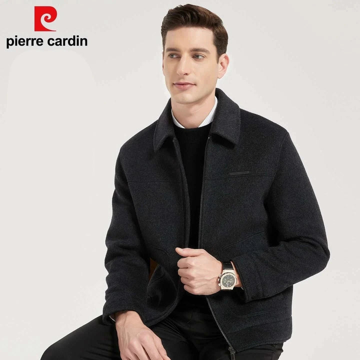 جاكيت بيير كاردان رجالي صوف ناعم مع بطانة داخلية عازلة للدفء وأناقة يومية