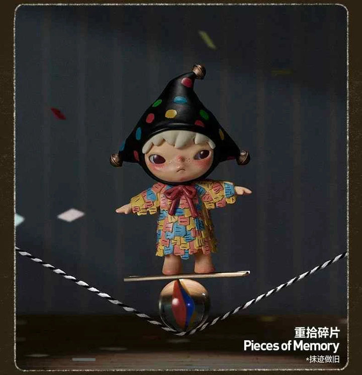 POPMART Hirono Echo Series figurine balancing on a ball, showcasing intricate design and colorful details.