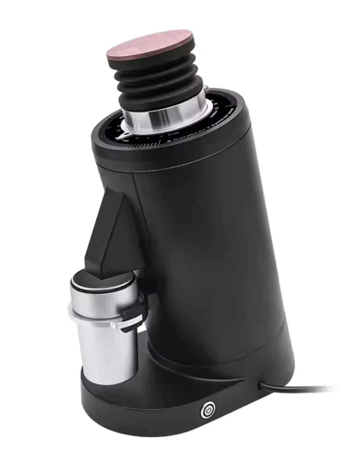 Italian DF83 Grinder high-power espresso coffee grinder with 83mm flat burrs and steel dosing cup.