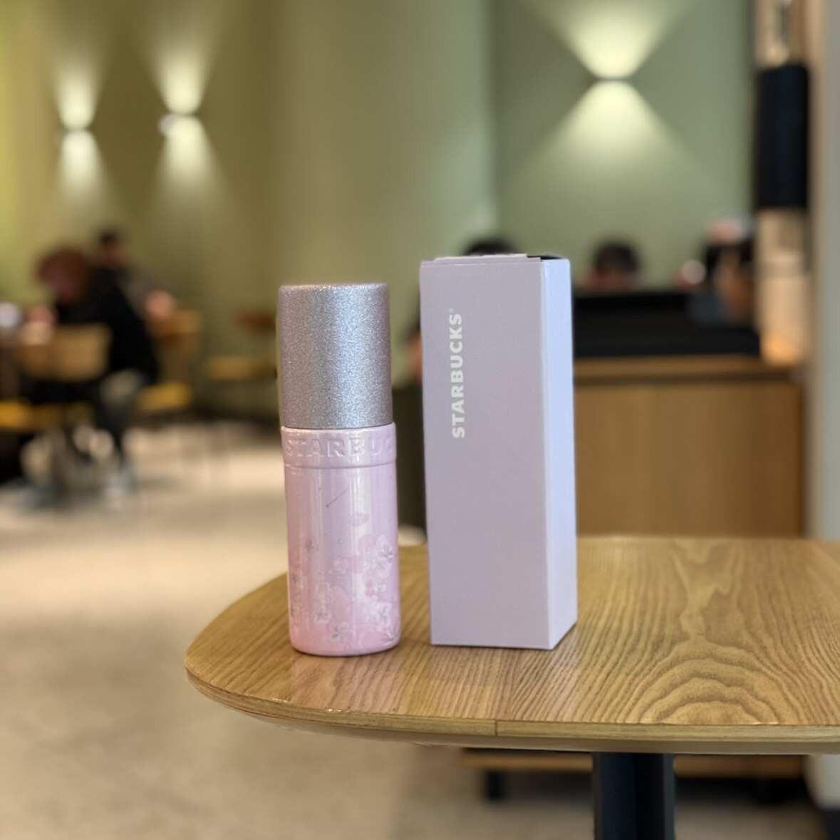Starbucks cup 2026 spring new product Twilight cherry blossom series high-value glass straw stainless steel thermos cup.