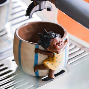 Yifang black coffee cup cute صناعة يدوية.